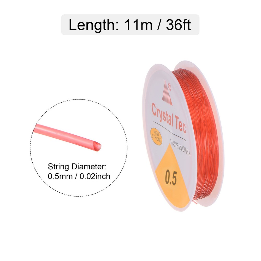 5pcs 0.5mm Elastic String Craft DIY Making Stretchy Cord Thread TPU, Red