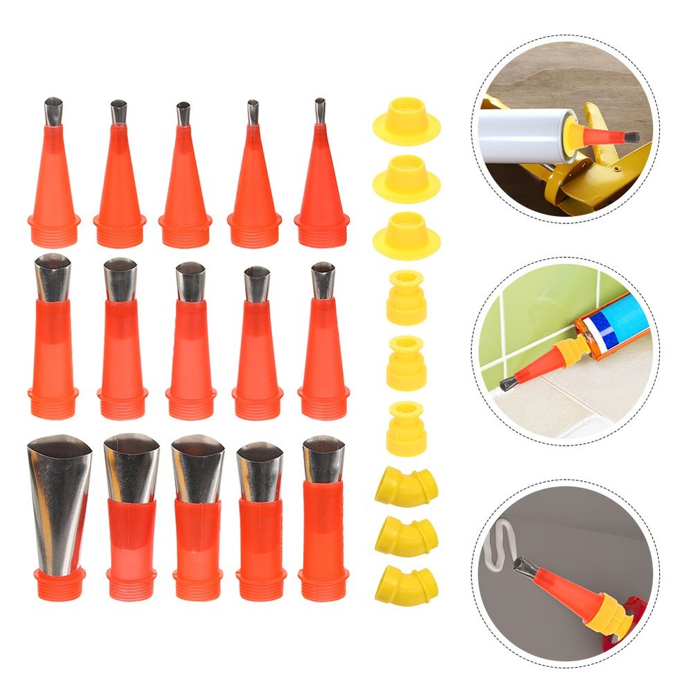 Caulking Nozzle Applicator Kit Reusable Finishing Tool Tips Nozzles