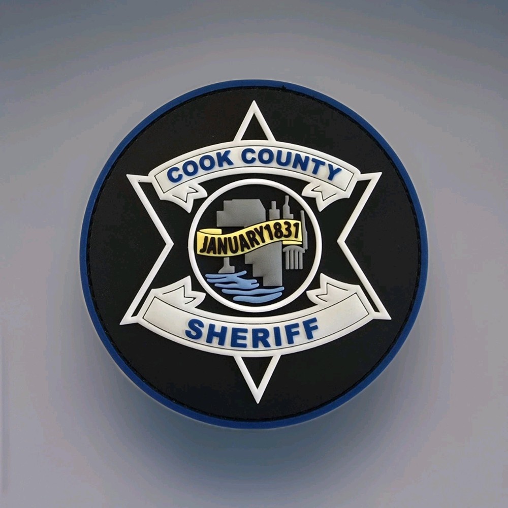 Cook County Sheriff Patch With Hook And Loop Closure 4 X 4