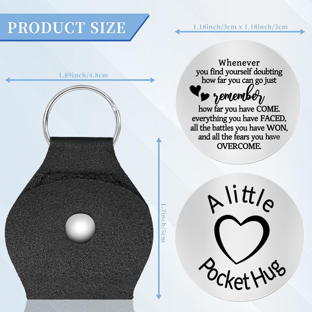 Pocket Hug Token - Double Sided Long Distance Relationship Keepsake Stainless...