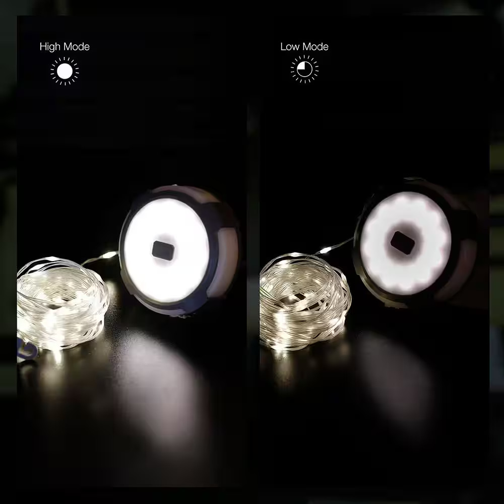 250-Lumens 2-In 1 Multi-Functional Rechargeable Utility Light with String Light