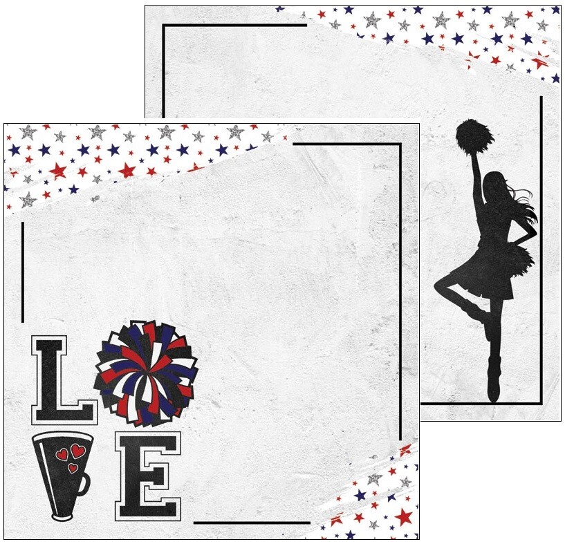 Cheer Love, DS, scrapbook paper - Scrapbook Customs 30904