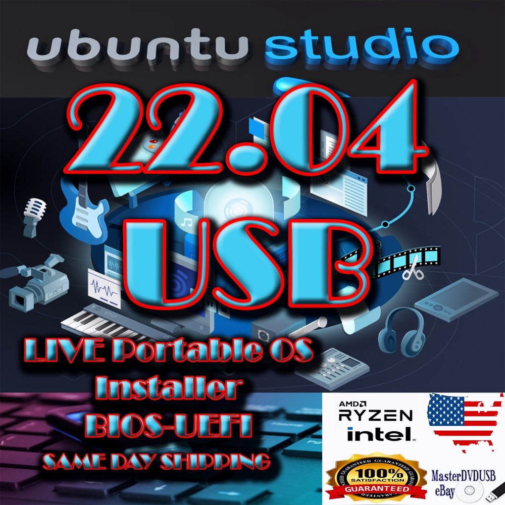 Ubuntu Studio 22.04.3 USB | UEFI AND BIOS | PROTABLE OS SAVES CHANGES | INSTALL