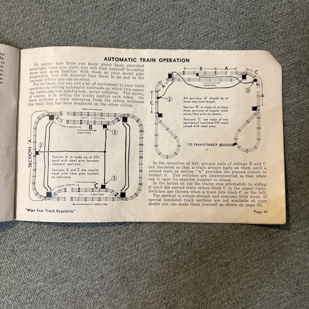 Lionel Trains instructions for assembling & operating booklet from 1952. Missing