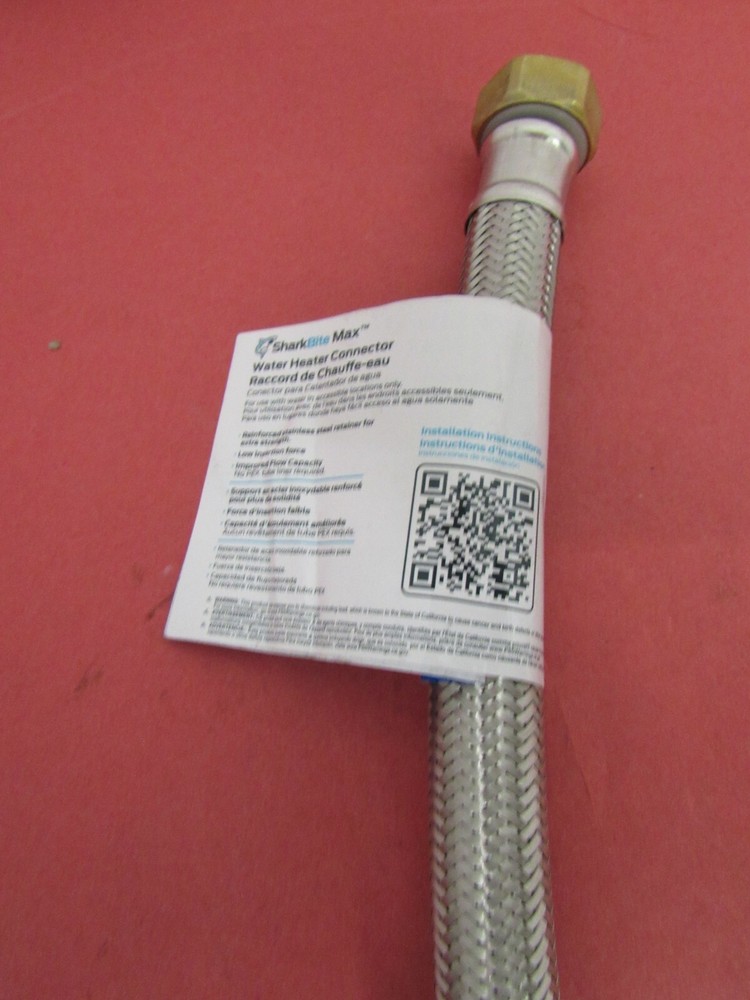 Sharkbite Water Heater Connector 3/4" X 3/4" Fip x 18" UR3088FX18