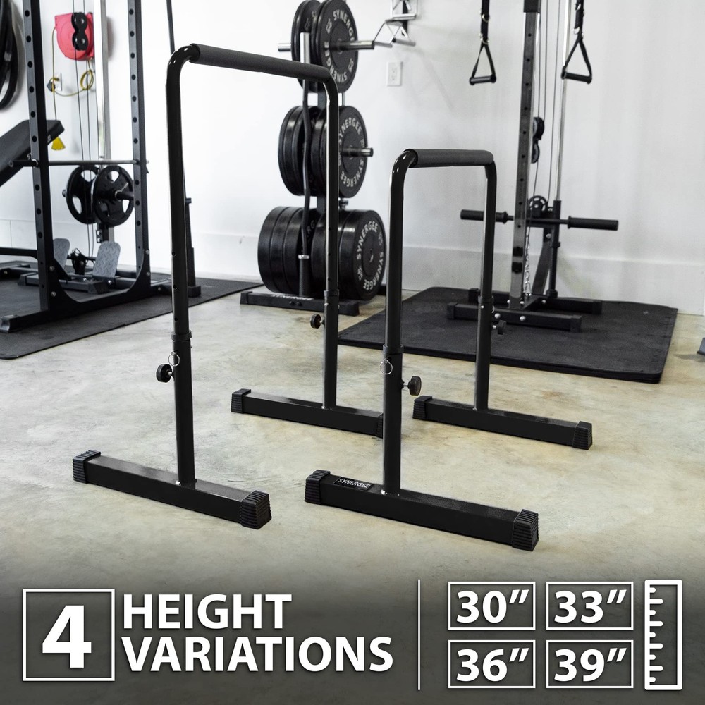 Dip Bar Black. Adjustable Dip Station from 30” – 39” for Dips, Inverted Pull ...