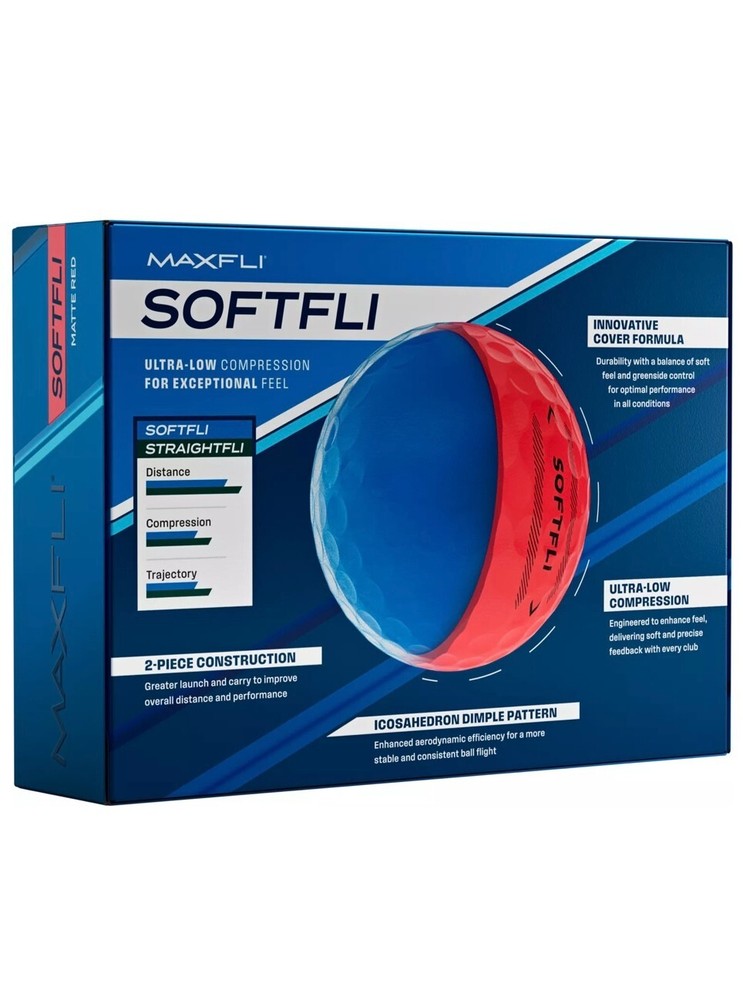Maxfli SoftFli Golf Balls - Matte Red - 12 Pack