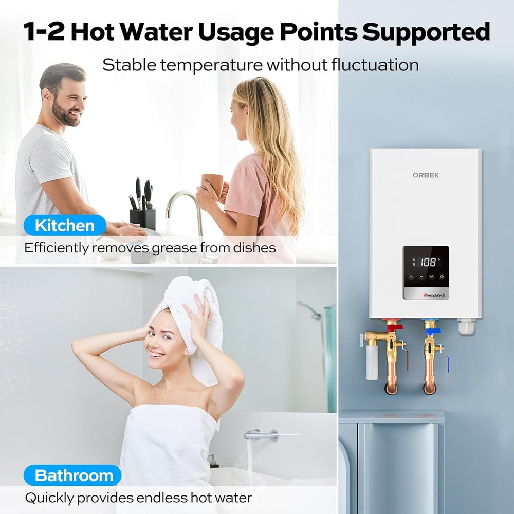 Tankless Water Heater Electric ORBEK On Demand Instant Hot Water - 11KW 240V