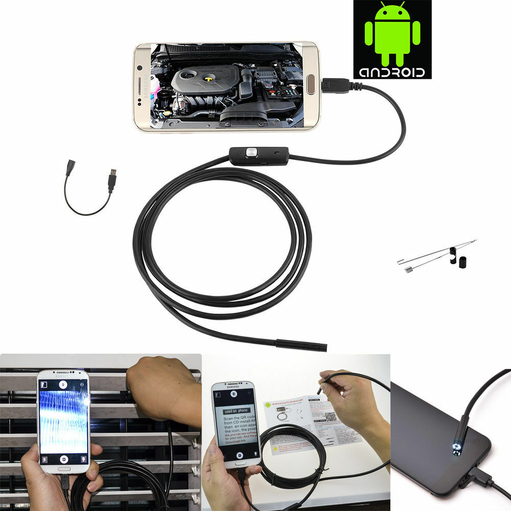 16.4FT Endoscope 7mm Borescope Snake Camera Scope Inspection USB For Android PC