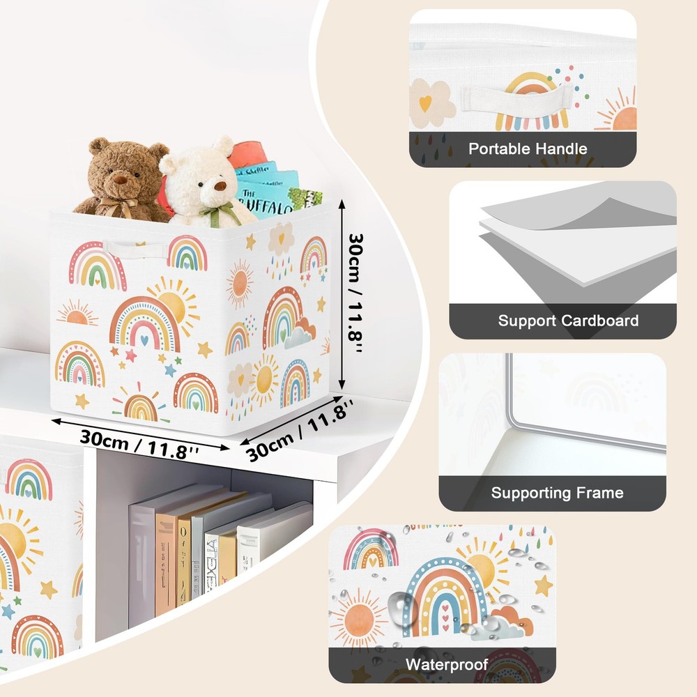 Rainbow Storage Cube Organizer Set Boho Closet Clothes Cube with Metal Frame ...