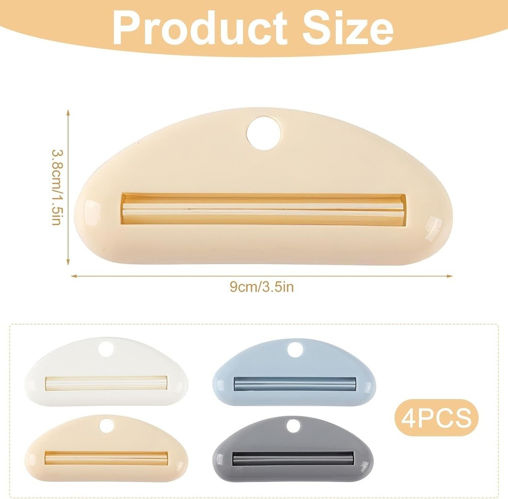 4PCS Toothpaste Squeezer,Toothpaste Dispenser,Plastic Toothpaste Tube Squeezer,H