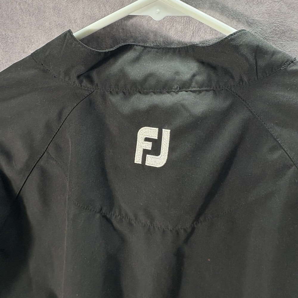 Footjoy Jacket Mens Medium Black Druid Hills Pullover 3/4 Button Long Sleeve