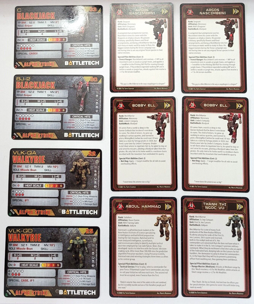 Battletech Recon Fire Lance Inner Sphere Catalyst 2 Valkyrie 2 Blackjack