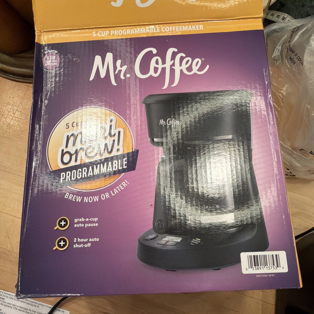 Mr. Coffee 5-Cup Programmable Coffee Maker 25 oz. Mini Brew Black - NO CARAFE