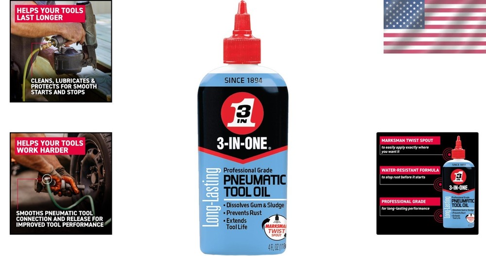 Professional Grade Pneumatic Tool Oil 4 OZ - Rust Prevention & Performance Boost