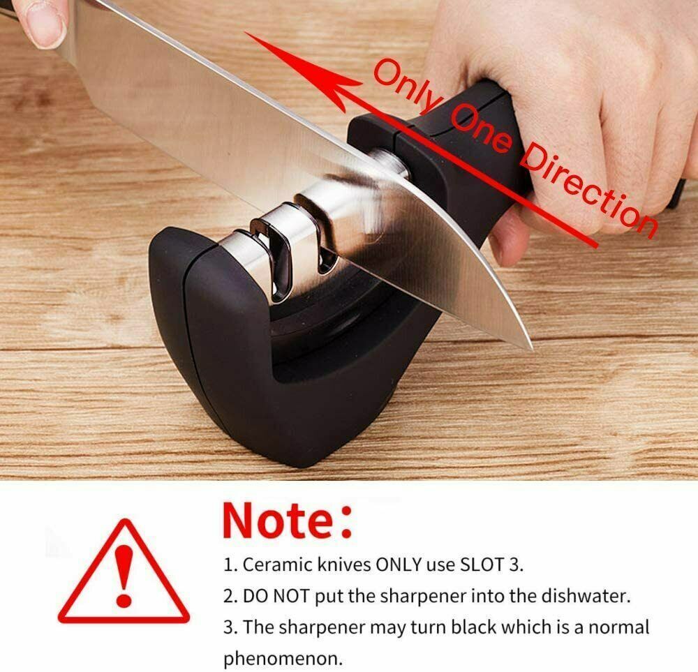 Knife Sharpener 3 Stage Professional System Polish Sharpening Kitchen Tool NEW