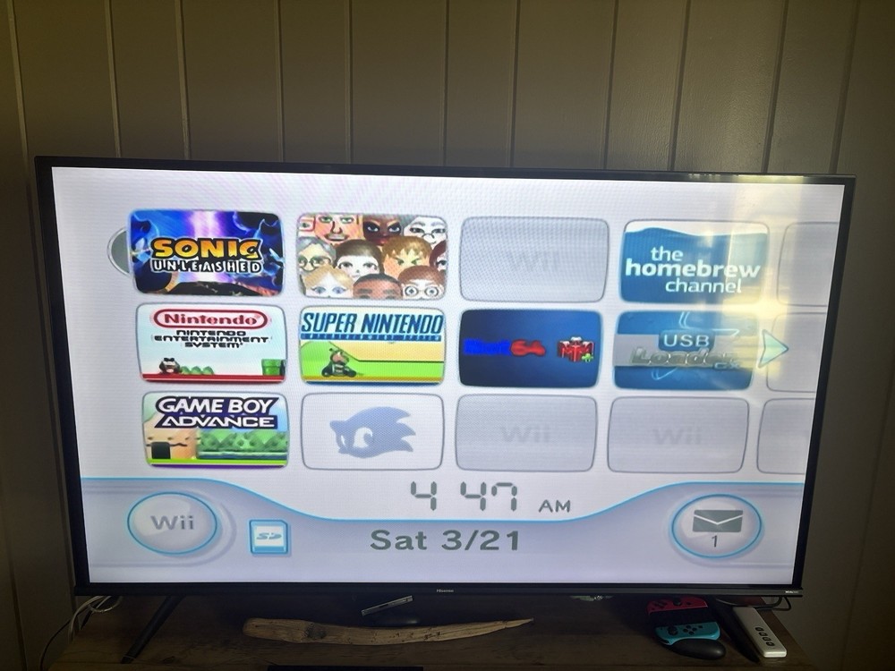 SUPER Custm Wii Console Brew Mod🐢 Bundle With Controllers And Games
