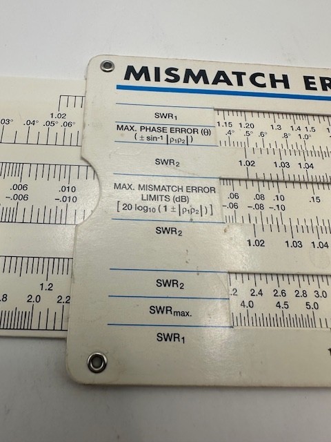 Reflectometer & Mismatch Error Limits Slide Rule Calculator / Amateur Radio