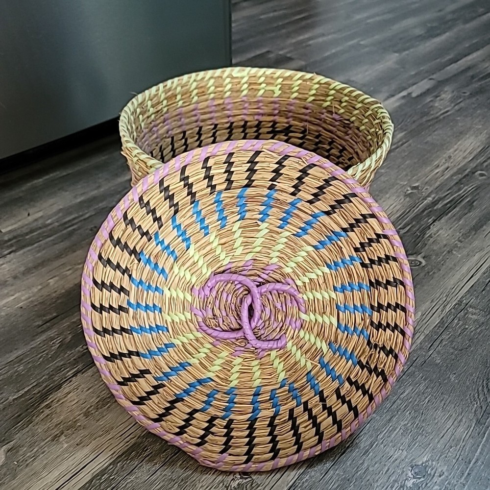 Colorful Straw Nesting Baskets (3)