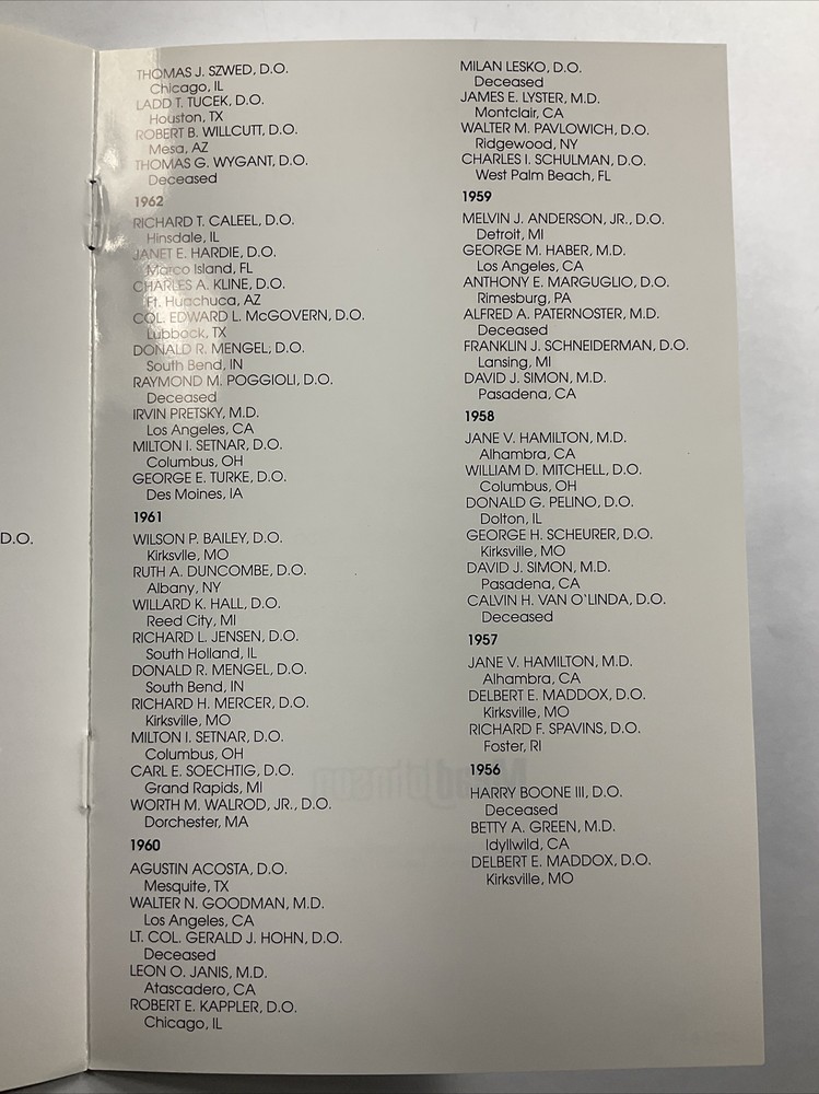 1991 National Osteopathic Foundation Mead Johnson Awards Breakfast Program Menu