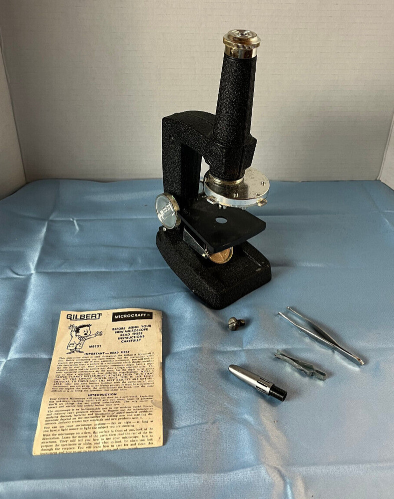 Gilbert Microcraft Microscope Vintage Metal Box NOT COMPLETE