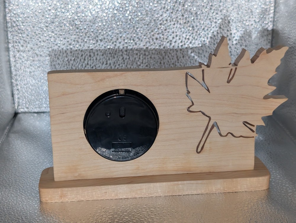 Handmade scrollsawn Wood Maple Leaf Clock