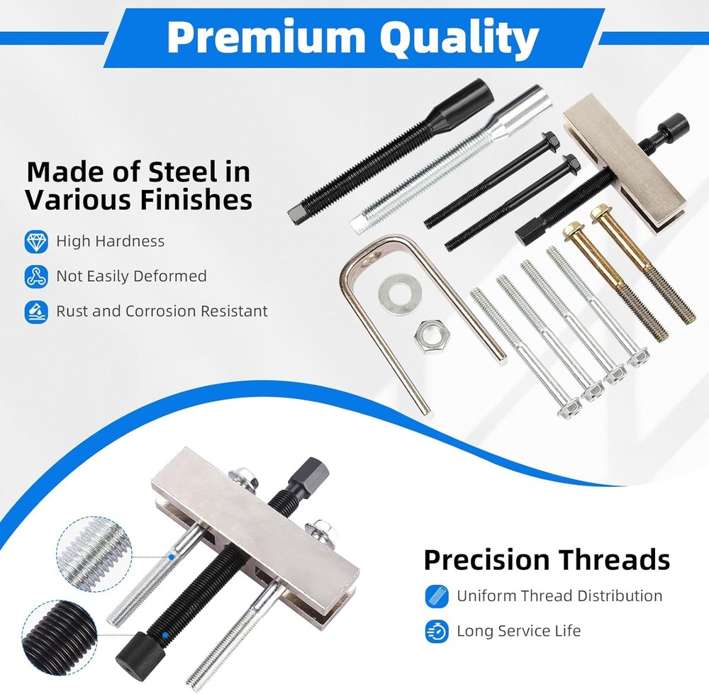 Automotive Steering Wheel Puller and Lock Plate Compressor Removal Tool Kit