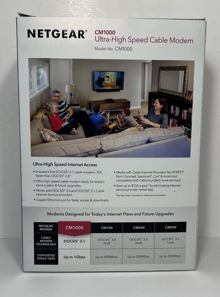 NETGEAR CM1000 DOCSIS 1000Mbps Cable Modem