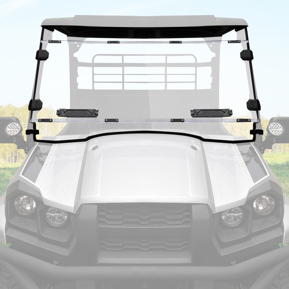 Front Windshield for Mule Pro-MX Hard Coated Vented Full Windshield Clear