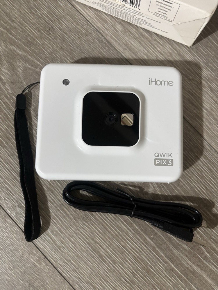 iHome QWIK PIX3 Bluetooth Printer Camera IHCP33 Bundle - WORKING NO CARTRIDGE