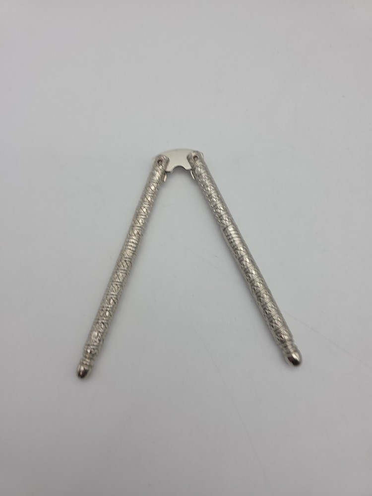 Silver Nutcracker Antique Italian Herringbone Pattern Vintage