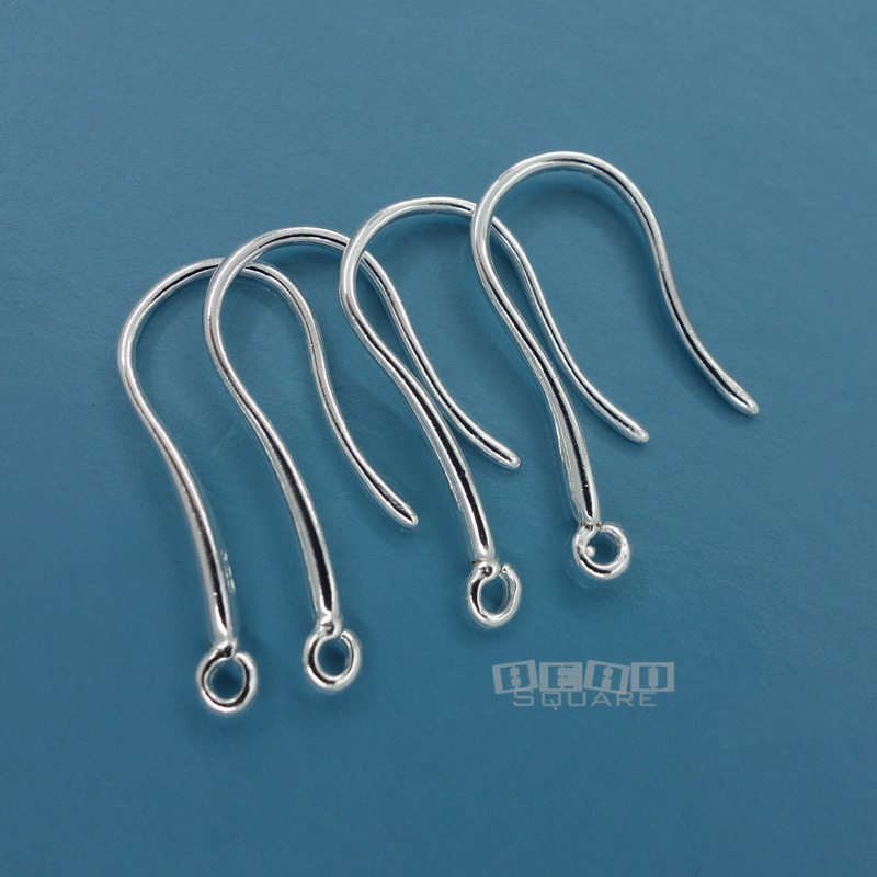4 Solid Sterling Silver Smooth Simplicity French Hook Earrings, Open Loop #33547