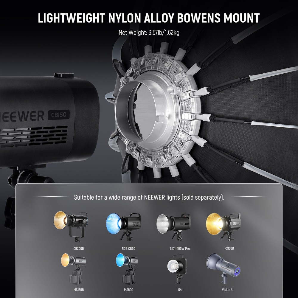 NEEWER NS90PD 35.4" Parabolic Softbox (Bowens Mount) w/Diffusers/Grid/Bag