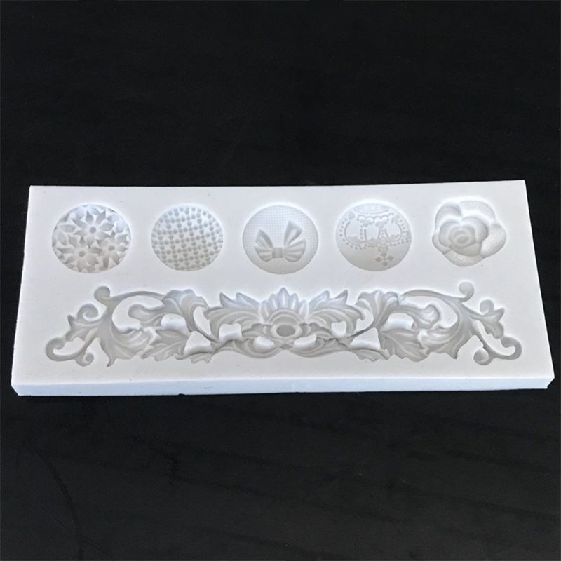 Silicone DIY Cookie Cutters Vintage Embossed Pattern Baking Tool Cake Decoration