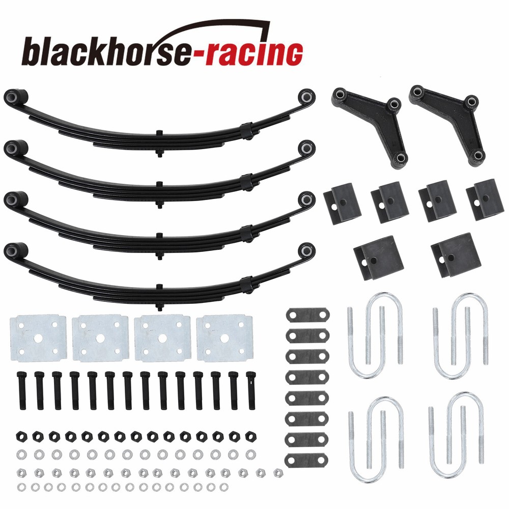 Tandem Trailer Axle Suspension Kit 3500lb 4 Leaf Springs U-bolt & Hanger Kit