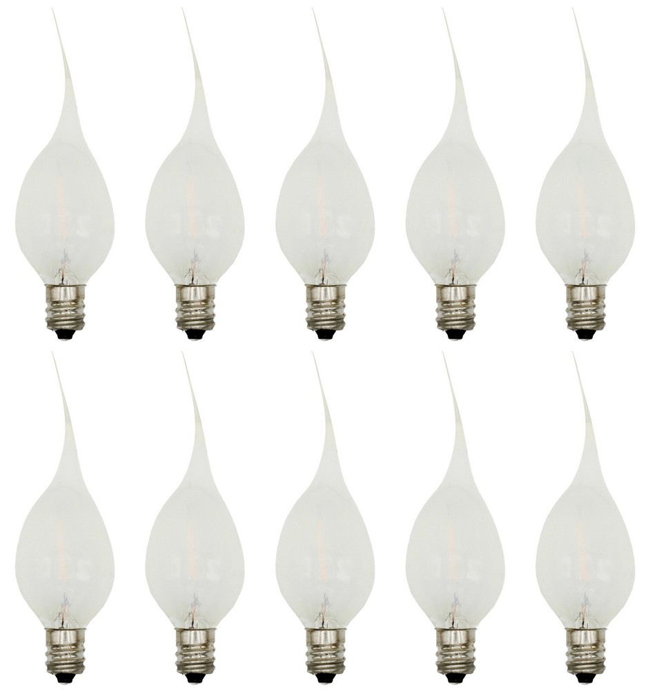 10 Silicone Dipped LED Night Light Bulbs, For Window Candles C7 Base, 0.7w,120v