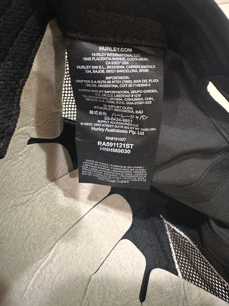 Hurley Finish Line Hat One Size Black