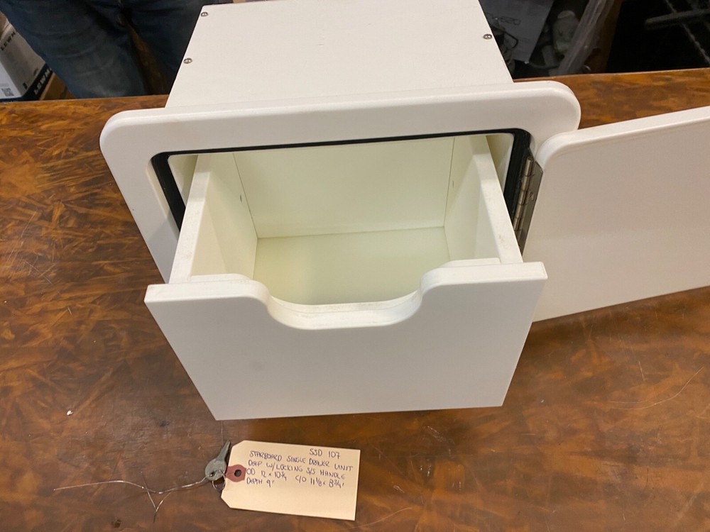 Starboard Single Drawer Unit Deep w/ locking S/S handle, overall dimensions