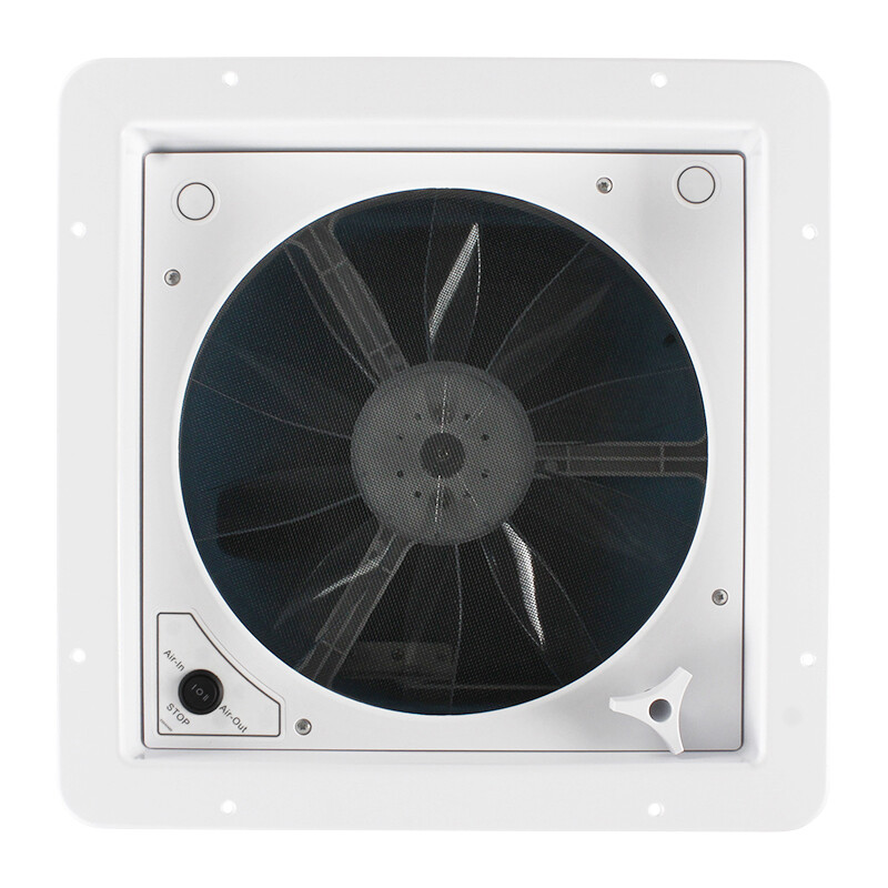 14" RV Camper Roof Vent Fan 12V with 2-WAY FAN Manual Riser Leisure Coachworks