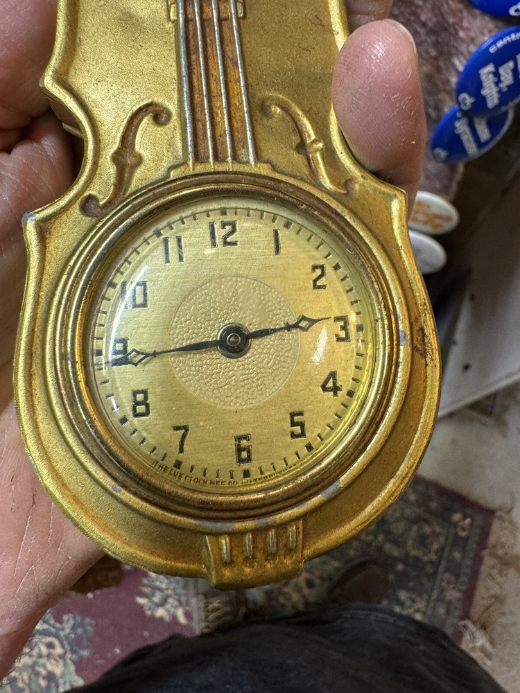 Vintage 1900s Miniature Cello Clock