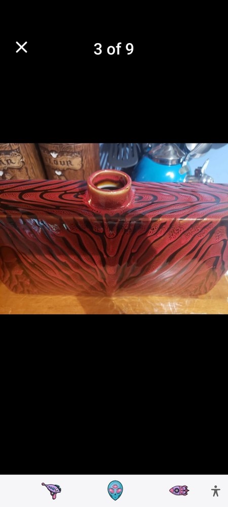 Art Van Container/Vase Red Ceramic