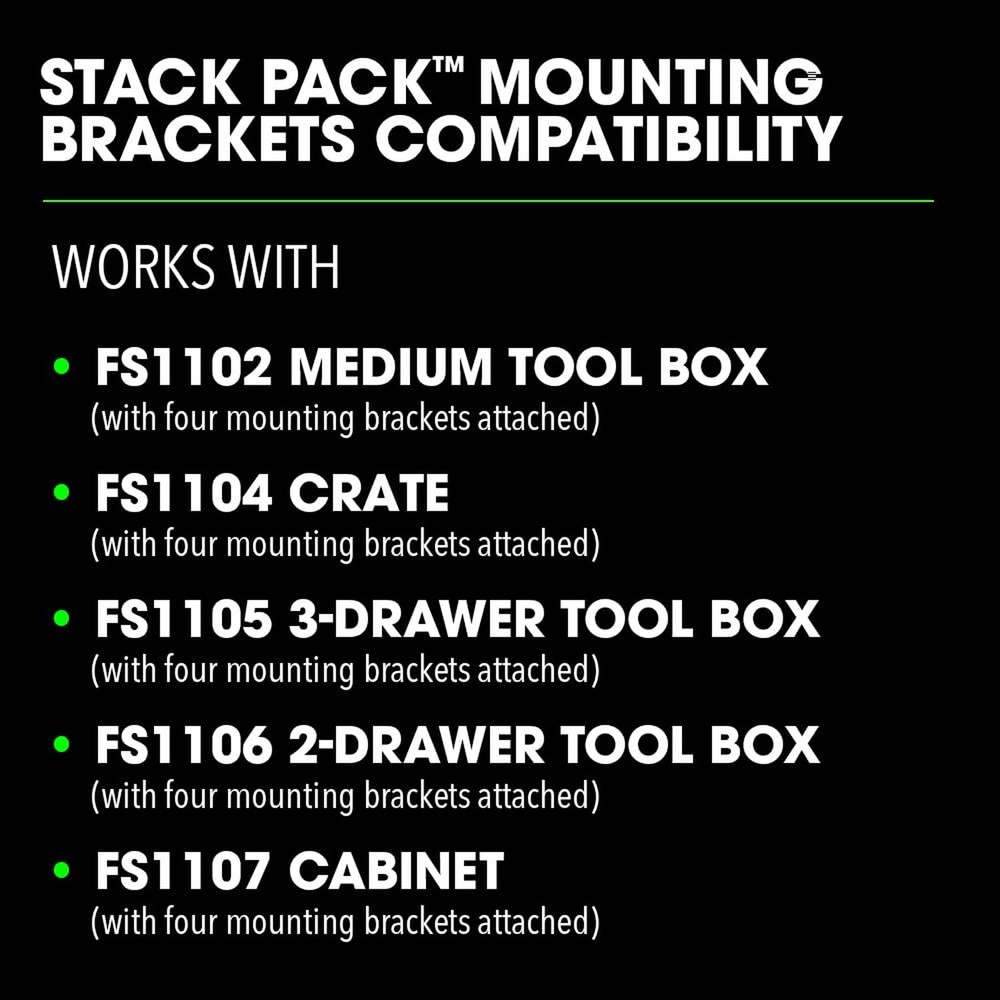 FLEX STACK PACK Storage System Mounting Brackets (4 Pack) - FS1505-4