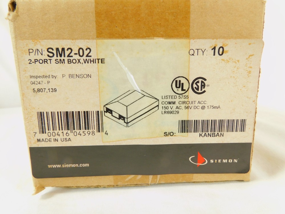 MX-SM2-02 Siemon Surface Mount Box MX-SM Fit - NEW