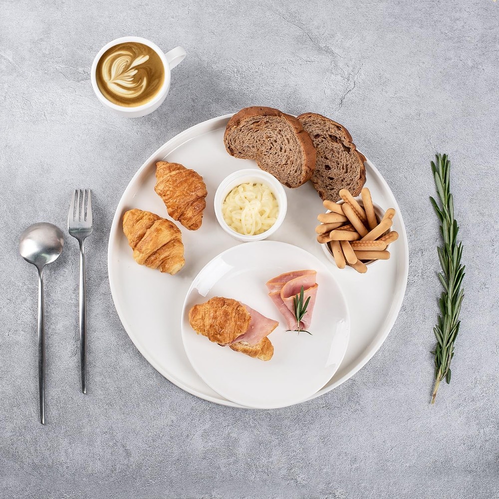 12.8" Ceramic Round Serving Platters, 3-Pack - Durable & Elegant Trays