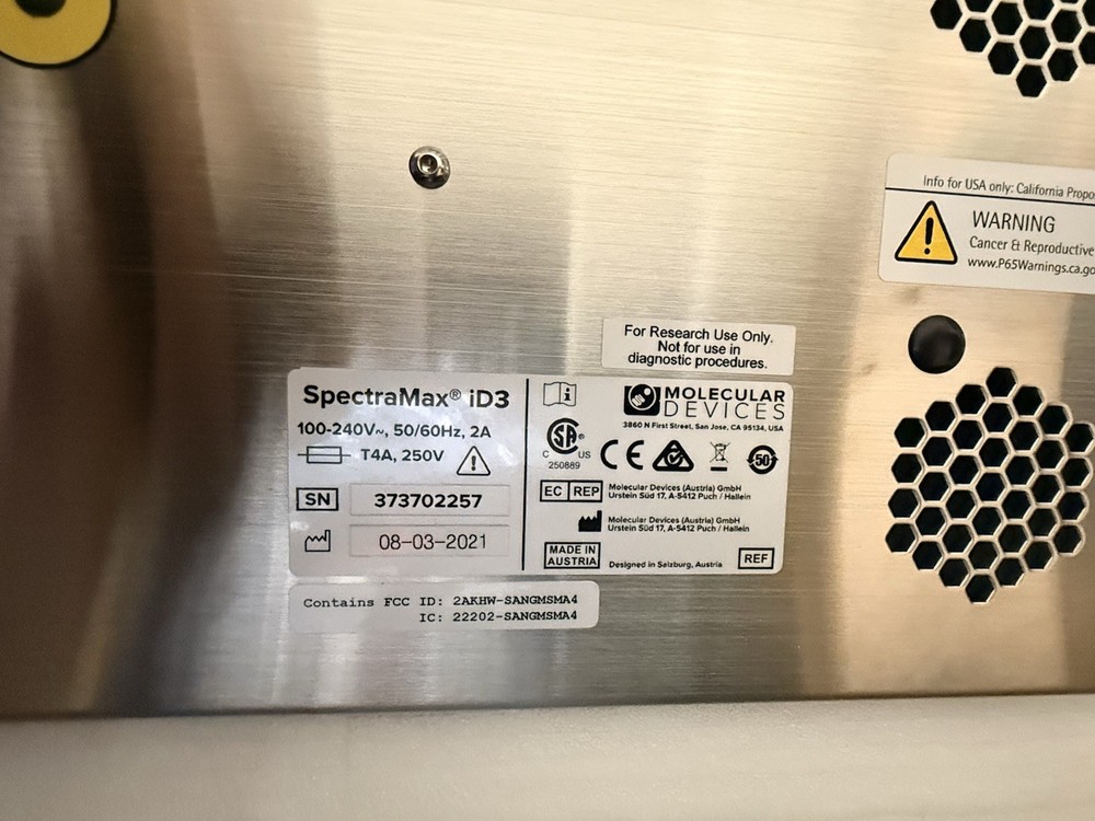 2021 Molecular devices SpectraMax iD3, Multimode Plate Reader+Softmax Pro 7.1 +