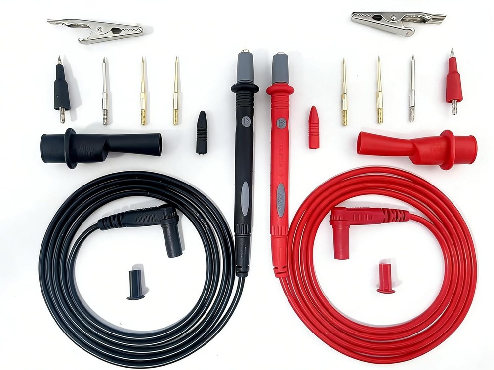 Professional Multimeter Test Leads Kit,Extra-Long Soft Silicone Meter Red
