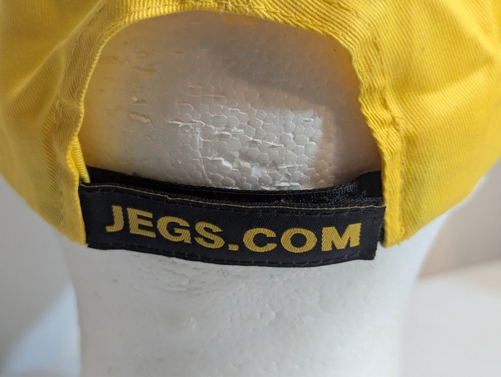 JEGS High Performance Baseball Hat Cap Yellow Hook & Loop Vented Canvas VG+