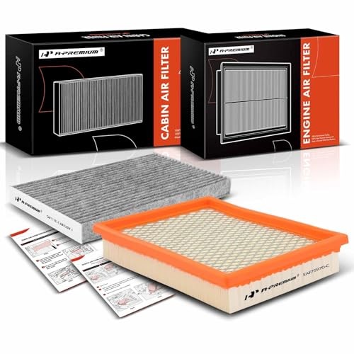 2-PC Engine & Cabin Air Filter with Activated Carbon Compatible with