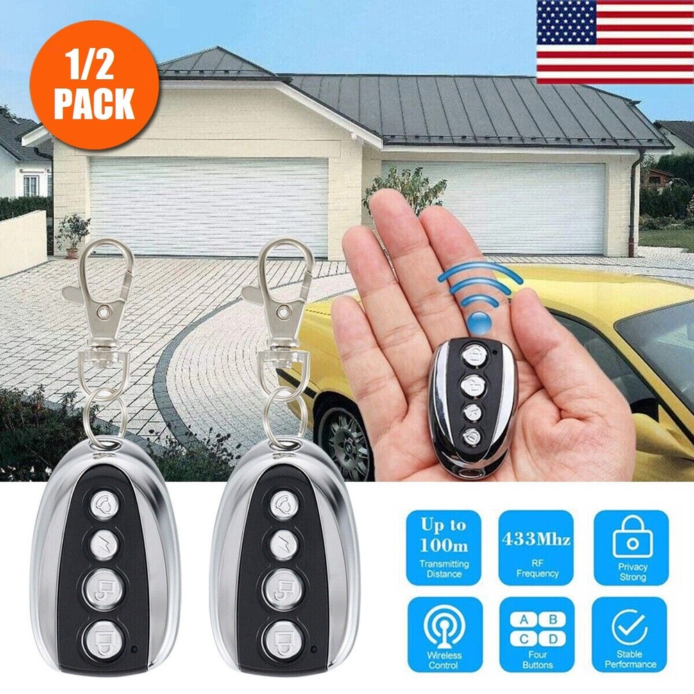 2× Remote Control Backup Key Sliding Gate Opener Automatic Operator 433.92MHz US