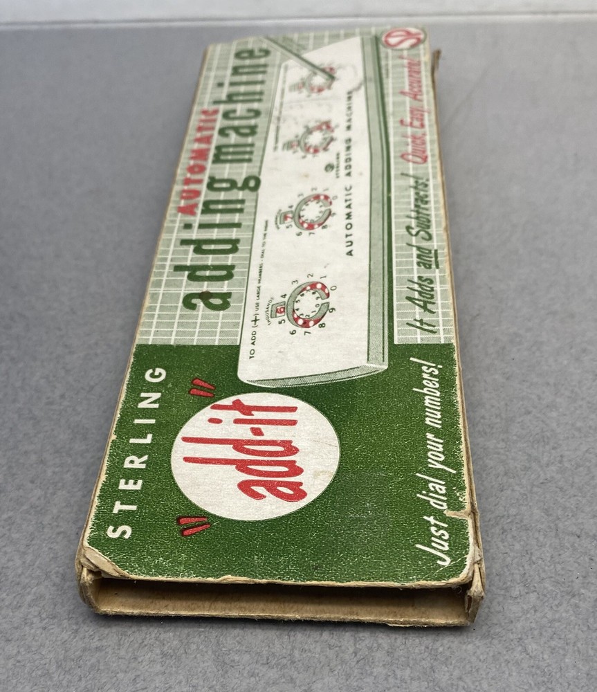 Vintage STERLING Automatic Adding Machine W Box Math Tool No Stylus